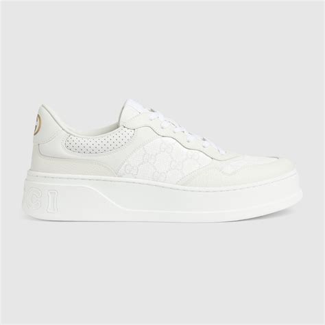 Men's GG trainer in white and grey GG Supreme